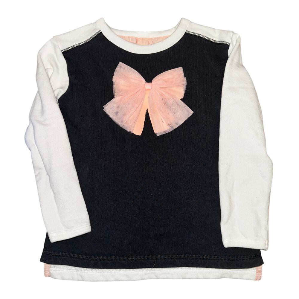 OshKosh B'gosh Long Sleeve T-Shirt Girl's Size 5T Blue White Pink Tulle Bow